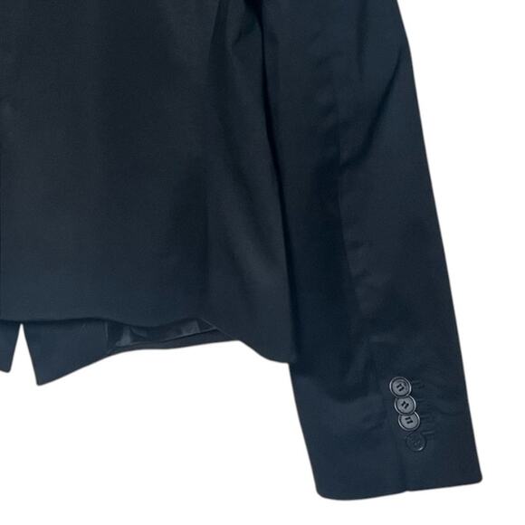 Ann Taylor Size 12 Black Cotton Blend 2 Button Blazer Jacket Career Wear - Picture 3 of 7